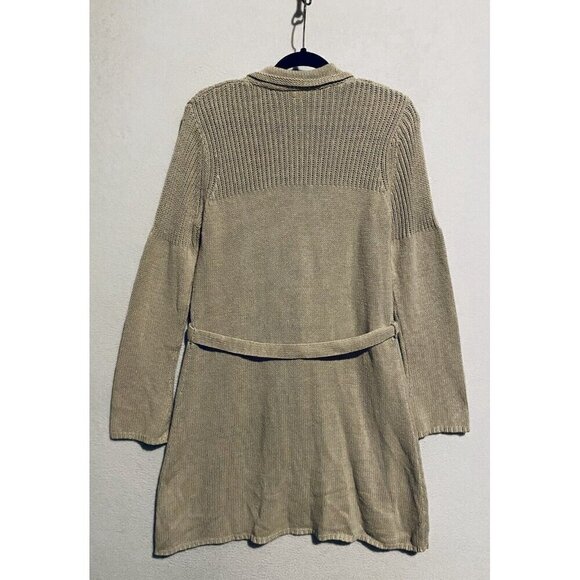 Anthropologie Moth Sweater Womens Medium Brown Long Line Cardigan Button Up Boho - Picture 4 of 7